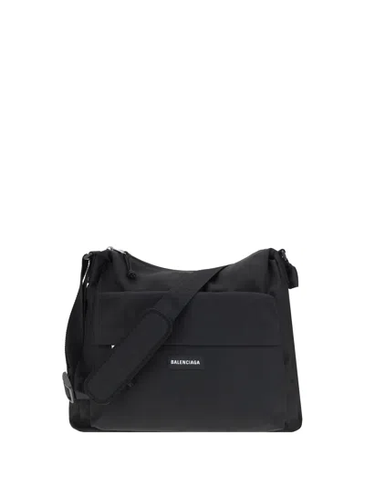 Balenciaga Men Hobo Explorer Shoulder Bag In Black