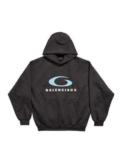 Balenciaga Men Hoodie Loop Sports Icon Medium Fit In Black