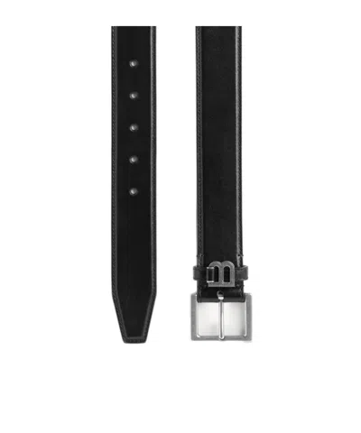 Balenciaga Logo Buckle Leather Belt In Black