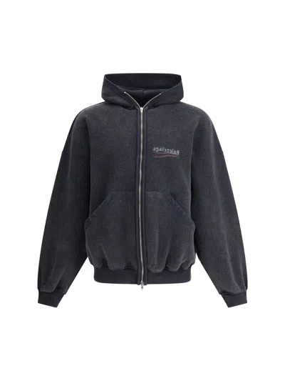 Balenciaga Men Inside-out Hoodie In Black
