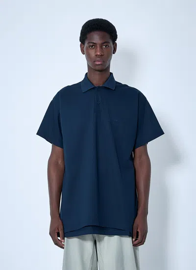 Balenciaga Men Interwined Polo Shirt In Blue