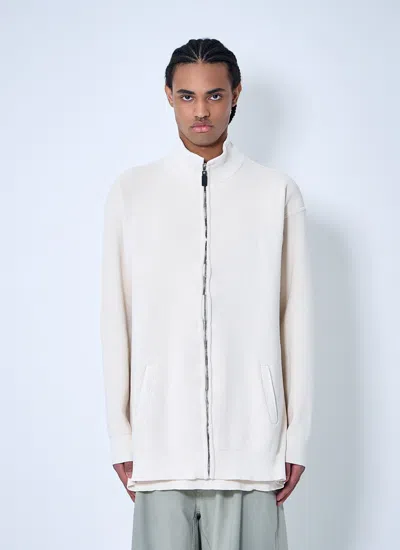 Balenciaga Men Interwined Zip-up Sweater In White