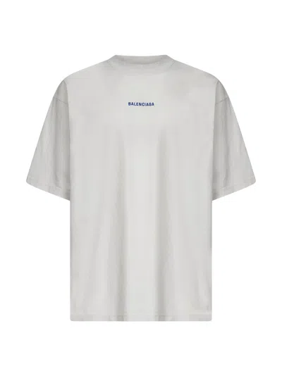 Balenciaga Ivory  Back Medium Fit T-shirt In Neutral