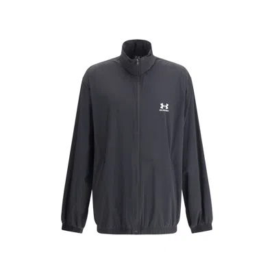 Balenciaga X Under Armour Printed Windbreaker In Black