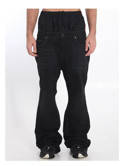 BALENCIAGA MEN'S JEANS LAYERED
