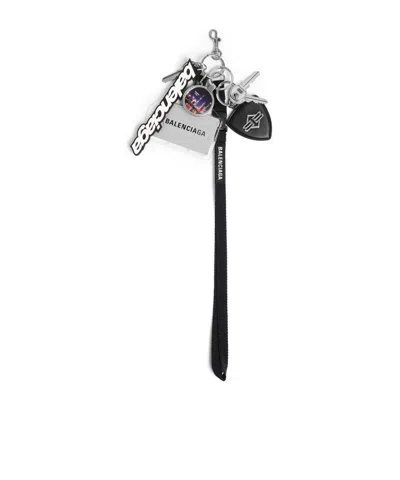 Balenciaga Men's Keychain Badge Full Charms In Multicolor In Black
