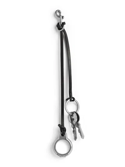 Balenciaga Men's Keychain Charm Subway Compatible Airtag Keys In Black