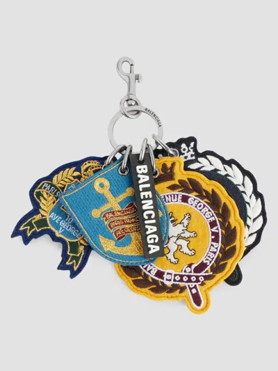 Balenciaga Men's Keyring Charm Patches In Yellow