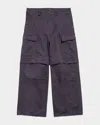 Balenciaga Men's Large Cargo Pants In 4100 Dark Navy