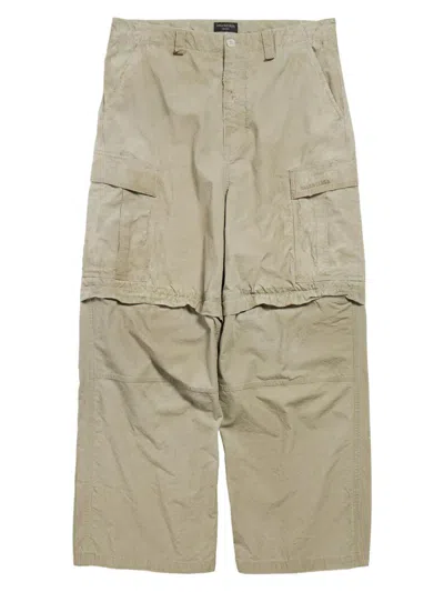 Balenciaga Men's Large Cargo Pants In Brown