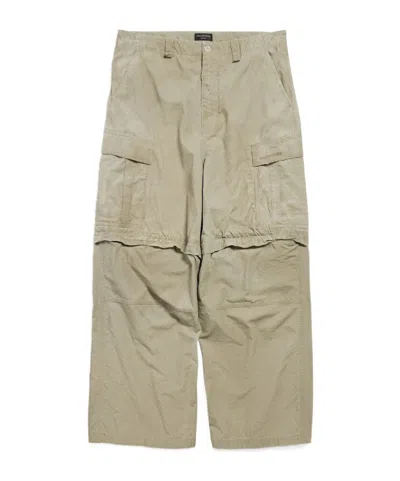 Balenciaga Men's Large Cargo Pants In Dark Beige
