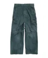 Balenciaga Cotton Oversized Cargo Trousers In Green