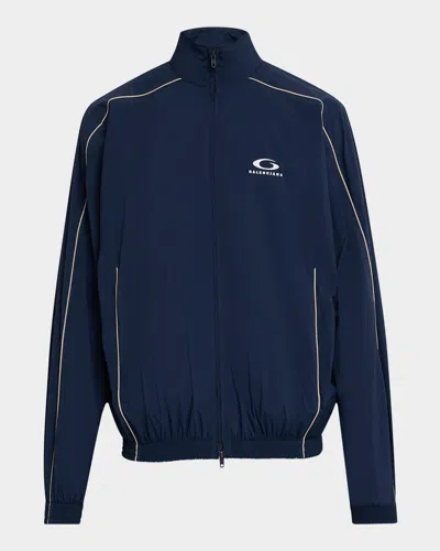 Balenciaga Men's Large Tracksuit Jacket In 8065 Navy