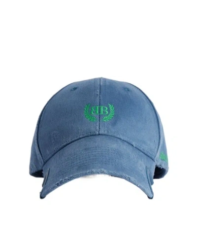 Balenciaga Men's Laurel Classic  Cap In Dark Blue/green In Dark Blue And Green