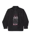 Balenciaga Layered Distressed Long Sleeve Graphic Shirt In Black