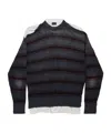 Balenciaga Men's Layered Sweater In Black/multicolor In Multi