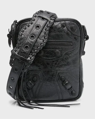 Balenciaga Medium Le Cagole Leather Crossbody Bag In Black