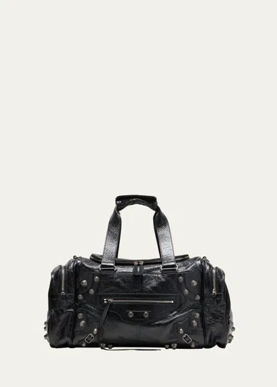 BALENCIAGA MEN'S LE CAGOLE LAMBSKIN DUFFEL BAG