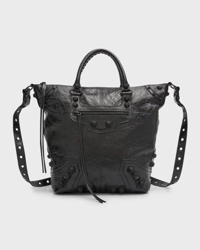 Balenciaga Men's Le Cagole Medium Tote Bag In 1000 Black