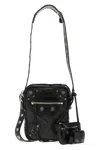 Balenciaga Le Cagole Embellished Textured-leather Messenger Bag In Black