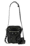 Balenciaga Black Leather Le Cagole Men Crossbody Bag In Black