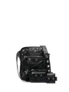 Balenciaga Le Cagole Embellished Textured-leather Messenger Bag In Black