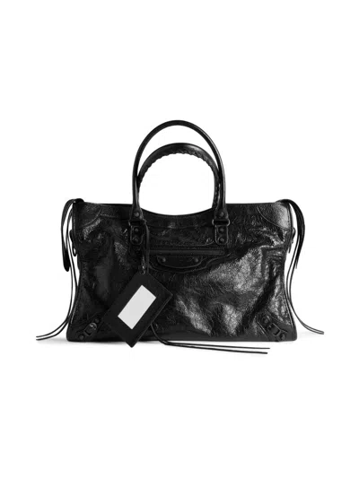 Balenciaga Le City Stud-embellished Large Tote Bag In Black