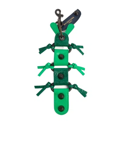Balenciaga Men's Le City Caterpillar Keychain/charm In Acid Green