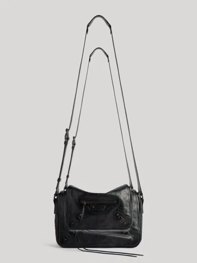 Balenciaga Men's Le City Flap Small Messenger Bag In Black