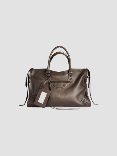 Balenciaga Men's Le City Large Tote Bag In Brown Caramel