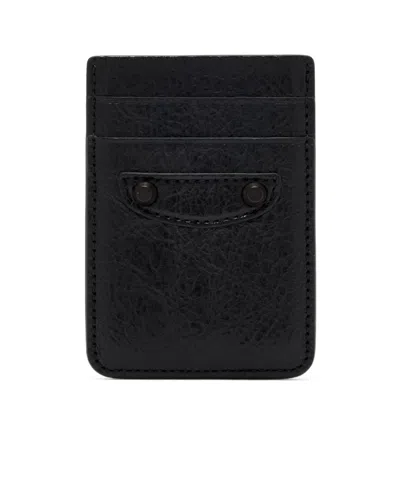 Balenciaga Black Leather Le City Card Holder