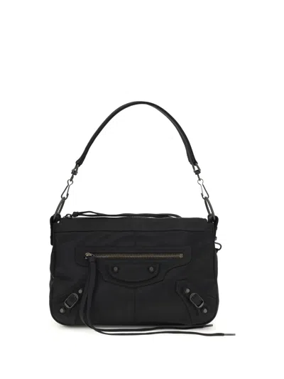 Balenciaga Men Le City Moto Small Shoulder Bag In Black