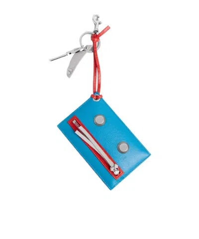 Balenciaga Men's Le City Robot Keychain/charm In Blue/red