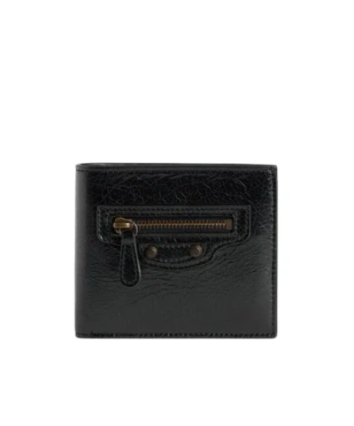Balenciaga Men's Le City Square Folded Coin Wallet In Black