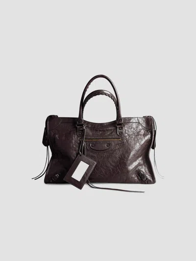 Balenciaga Men's Le City Tote Bag In Espresso