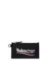Balenciaga Leather Credit Card Case In Black