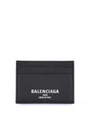 Balenciaga Logo-print Grained Leather Card Holder Accessories In Black