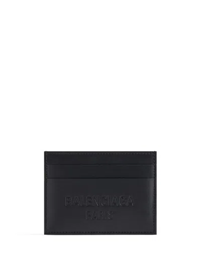 Balenciaga Men's Leather Card Holder In Black For Ss24