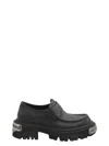 Balenciaga Black Leather Tractor Loafers Men