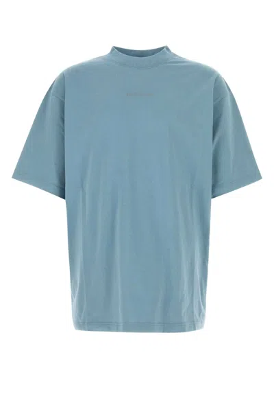 Balenciaga Men Light-blue Cotton T-shirt