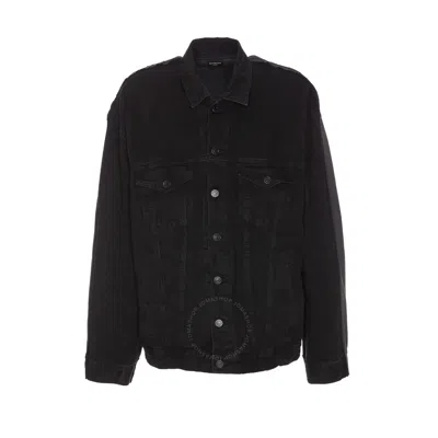 Balenciaga Men's Lightweight Black Hybrid Japanese Denim Jacket