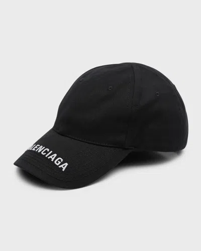 Balenciaga Men's Logo Baseball Cap In Brown