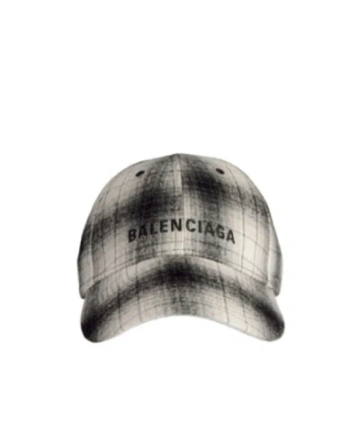 Balenciaga Men's Logo Cap In Black/white In Gray