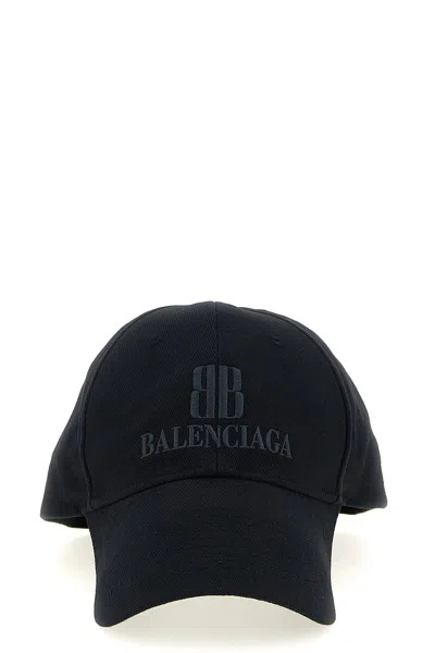 Balenciaga Men Logo Embroidery Cap In Black