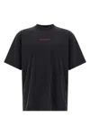 Balenciaga Black Crewneck T-shirt With Logo On The Front And On The Back In Cotton Man In Black