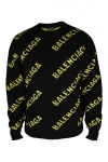 Shop Balenciaga Men Logo Knit Sweater In Black