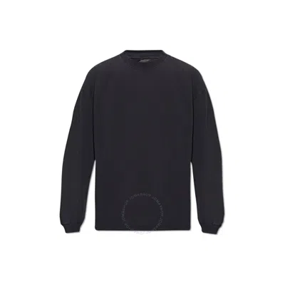 Balenciaga Men's Logo-print Long-sleeve T-shirt In White/black