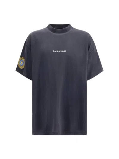 Balenciaga Men Logoed T-shirt In Multi