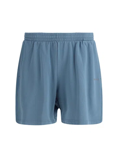 Balenciaga Men Logoed Tracksuit Shorts In Blue