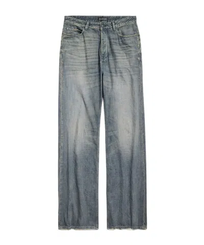 Balenciaga Men's Low Crotch Pants In Blue
